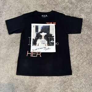 H.E.R. Official Black Logo Graphic T-Shirt Women's‎ Medium